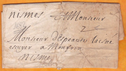 1682 - Lettre Avec Correspondance D'Aix (auj. Aix En Provence) Vers Nismes Nîmes (auj. Gard) - Règne De Louis XIV - ....-1700: Vorläufer