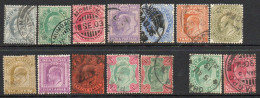 India 1902-11 KEVII Definitives To 1 Rupee, Incl. Shades + 1906 Pair, Used, Between SG 119-36, 149-50 (E) - 1902-11 Roi Edouard VII