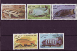 Asie - Afghanistan - Poissons - 5 Timbres Différents - 6685 - Afghanistan