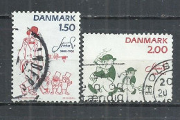 DENMARK 1982 - PETERSEN, ROBERT STORM (CARTOONIST) BIRTH CENTENARY - CPL. SET - USED OBLITERE GESTEMPELT USADO - Gebraucht