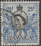 JAMAICA 1956 Queen Elizabeth II - Bananas - 2½d. - Black And Blue FU - Jamaica (...-1961)