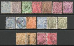 India 1911-23 GV Definitives Group Of 17, Including Shades, To 12 Annas, Wmk. Star, Used, Between SG 151-84 (E) - 1911-35 King George V