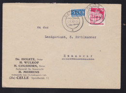 Bauten 20 Pfg. Auf Brief Ab Celle 7.6.50 Nach Hannover - Covers & Documents