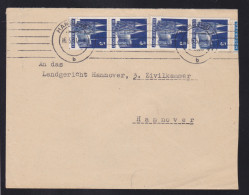 Bauten 5 Pfg. Senkr. Viererstreufen Auf Brief Ab Hamburg-Rahlstedt 16.5.51 - Briefe U. Dokumente