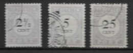 Suriname 1892-96, 3 Gebruiikte Waarden Type III, Kw 11.5 EUR (SN 2630) - Suriname ... - 1975