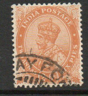 India 1922-6 GV 2 Annas 6 Pies Orange, Wmk. Star, Used, SG 199 (E) - 1911-35  George V