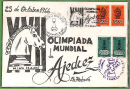ZA1891 - CUBA - POSTAL HISTORY - 1966 CHESS Olympiads HAND PAINTED Paper - Scacchi