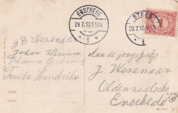 Ansicht Kasteel Middachten 29 Jul 1910 Steeg *1* (langebalk) Naar Enschede *1* (langebalk) - Poststempels/ Marcofilie