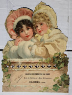 Très Grand Chromo Découpis Original Circa 1900 - Carton Gaufré 45,5x34cm - Grande épicerie De La Gare O. Geas Colombes - Infantes