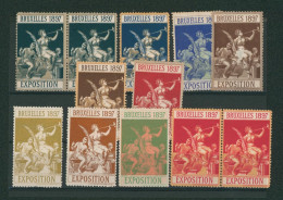 Erinnophilie - Lot De 10 Vignettes ( (deux Paires) Expositions Universelle De Bruxelles 1897. Couleur Différente. - Erinnofilie [E]