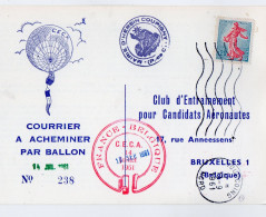 TB 4687- 1961 - C.E.C.A.Courrier A Acheminer Par Ballon - Mairie D'HERSIN COUPIGNY X LIEVIN X TOURCOING Pour BRUXELLES - 1960-.... Lettres & Documents