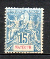 Col40 Colonie Mayotte 1892  N° 6 Neuf X MH Cote 15,50€ - Neufs