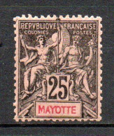 Col40 Colonie Mayotte 1892  N° 8 Neuf X MH Cote 20,00€ - Nuovi