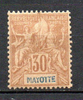 Col40 Colonie Mayotte 1892  N° 9 Neuf X MH Cote 30,00€ - Ongebruikt