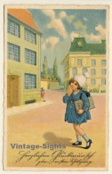 Little Girl With School Cone & Tornister *12 / Schultasche (Vintage PC 1943) - Schulen