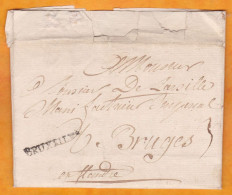 1760 - Marque Postale BRUXELLES Sur Lettre Pliée Avec Corresp Familiale En Français De 2 Pages Vers Bruges Brugge - 1714-1794 (Oostenrijkse Nederlanden)