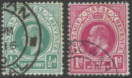 Natal. 1904-8 KEVII. ½d, 1d Used. Mult Crown CA Watermark SG 146, 147. M3061 - Natal (1857-1909)