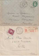 Cérès Recommandée D'Uzel Prés L'Ouest ( Cote Du Nord) Rare + Lettre D'Orchies Dans Le Nord 13/3/40 - 1945-47 Ceres Of Mazelin