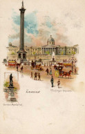 LONDON  Trafalgar Square. Gordon Memorial. Illustrator. 1904 - Trafalgar Square