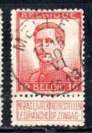 BELGIQUE BELGIE BELGIO BELGIUM 1912 KING ROI ALBERT I 10c USED OBLITERE' USATO - 1912 Pellens