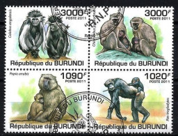 Burundi 2011 Animaux Singes (118) Yvert N° 1245 à 1248 Oblitérés Used - Used Stamps