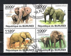 Burundi 2011 Animaux Eléphants (119) Yvert N° 1213 à 1216 Oblitérés Used - Usati