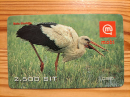 Prepaid Phonecard Slovenia, Mobi - Bird, Stork - Slovenië