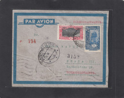 LETTRE PAR AVION DE DJIBOUTI POUR PRAGUE,TCHECOSLOVAQUIE,VIA PARIS,1938. - Brieven En Documenten