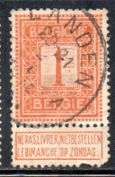 BELGIQUE BELGIE BELGIO BELGIUM 1912 NUMERAL 1c USED OBLITERE' USATO - 1912 Pellens