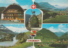 Schweiz - 1637 Charmey - 5 Alte Ortsansichten - Bauernhaus - Brunnen - Nice Stamp - Charmey