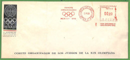 ZA1903 - MEXICO - POSTAL HISTORY - 1968 OLYMPIC Committee OFFICIAL STATIONERY Red Mechanical Postmark - Zomer 1968: Mexico-City