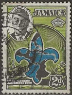 JAMAICA 1952 First Caribbean Scout Jamboree -  2d. - Scout Badge And Map Of Caribbean FU - Jamaïque (...-1961)