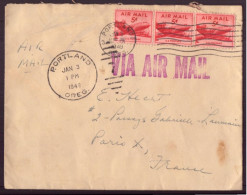 Etats-Unis, Enveloppe Du 3 Janvier 1949 De Portland Pour Paris - Altri & Non Classificati