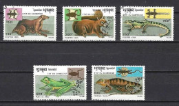 Cambodge 1993 Animaux Sauvages (134) Yvert N° 1120 à 1124 Oblitéré Used - Kambodscha