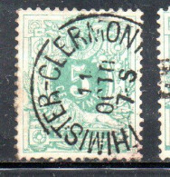 BELGIQUE BELGIE BELGIO BELGIUM 1884 1885 NUMERAL LEON 5c USED OBLITERE' USATO - 1869-1888 Lion Couché (Liegender Löwe)