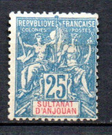 Col40 Colonie Anjouan 1900  N° 16 Neuf X MH Cote 40,00€ - Unused Stamps