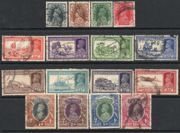 India 1937/40 GVI Definitives Part Set Of 16 To 10 Rupees, Wmk. Multiple Star, Used, SG 247/62 (E) - 1936-47 Koning George VI