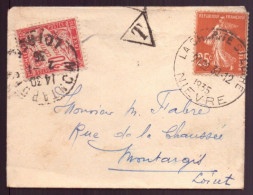 France, Enveloppe Taxée De 1935 De La Charité-sur-Loire Pour Montargis - Other & Unclassified