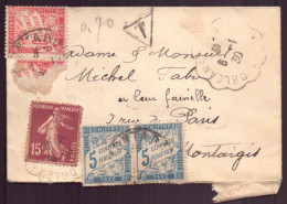 France, Enveloppe Taxée Du 6 Janvier 1930 De Orléans Pour Montargis - Otros & Sin Clasificación