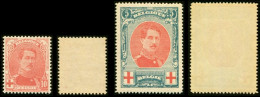 12914130 BE Roi Albert I, Croix Rouge, Cob130 + 132 - 1914-1915 Cruz Roja