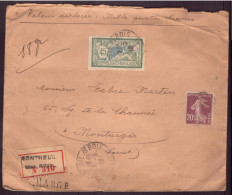 France, Enveloppe Recommandée, Chargée Du 13 Mai 1918 Pour Montargis ( Côte 9.80€ ) - Altri & Non Classificati