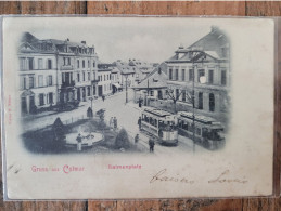Colmar ,salmenplatz ,2  Tramway  Dos 1909 - Colmar
