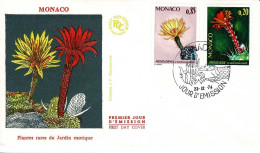 Enveloppe 1er Jour - Plantes Rares Du Jardin Exotique, Cactées - 1974 - Monaco - Cartas & Documentos