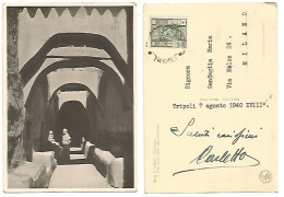 Libia Italy Colony Città Sotterranea Underground City In Gadames B/w Pcard Tripoli 7aug1940 With Sibyl Sibilla C.20 - Libye