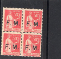 France Bloc De 4 Timbres De Franchise N° 7*( Gomme Altérée) - Other & Unclassified