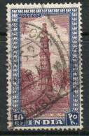 India 1949-52 Definitives 10 Rupees Purple-brown & Blue, Wmk. Multiple Star, Used, SG 323 (E) - Gebruikt