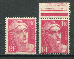 26357 FRANCE N°712** 1F 50 Marianne De Gandon : Taches Sur Le Front Et L'épaule + Normal (non Inclus) 1945  TB - Unused Stamps