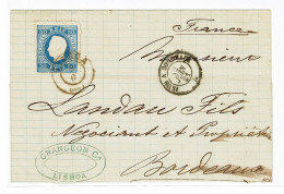 Portugal, 1881, # 50c Dent. 13 1/2, Tipo II, For Bordeaux - Covers & Documents