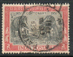 India 1951 Geological Survey, Elephants, Wmk. Multiple Star, Used, SG 334 (E) - Gebraucht