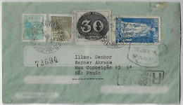 Brazil 1944 Airmail Cover From Rio De Janeiro To São Paulo By Viação Aérea São Paulo VASP Urgent Service Label - Airmail (Private Companies)